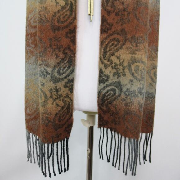 CEJON Ombre Paisley Woven Scarf Fringe Trim One Size - Picture 3 of 9